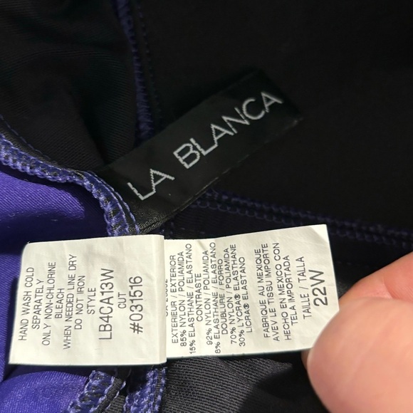 LA BLANCA Sz 22 Island Goddess Ruched Thin Straps Padded One Piece Bathing Suit - Picture 9 of 9